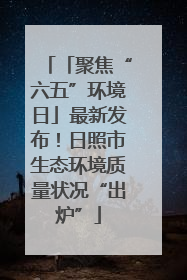 「聚焦“六五”环境日」最新发布！日照市生态环境质量状况“出炉”
