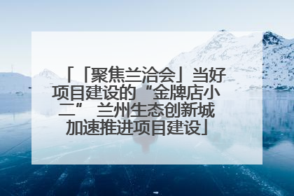 「聚焦兰洽会」当好项目建设的“金牌店小二” 兰州生态创新城加速推进项目建设
