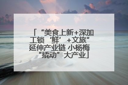 “美食上新+深加工锁‘鲜’+文旅”延伸产业链 小杨梅“撬动”大产业