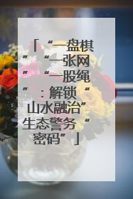 “一盘棋”“一张网”“一股绳”：解锁“山水融治”生态警务“密码”