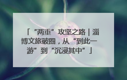 “两重”攻坚之路｜淄博文旅破圈，从“到此一游”到“沉浸其中”