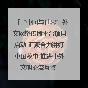 “中国与世界”外文网络传播平台项目启动 汇聚合力讲好中国故事 推进中外文明交流互鉴