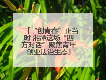 “创青春”正当时 湘潭这场“四方对话”聚焦青年创业法治生态