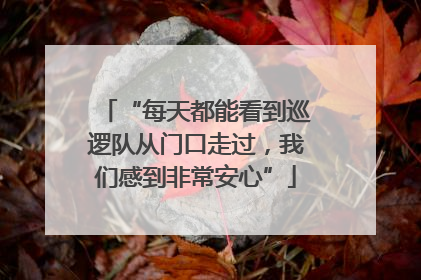 “每天都能看到巡逻队从门口走过，我们感到非常安心”