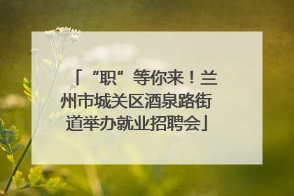 “职”等你来！兰州市城关区酒泉路街道举办就业招聘会