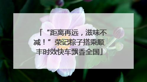 “距离再远，滋味不减！”荣记粽子搭乘顺丰时效快车飘香全国