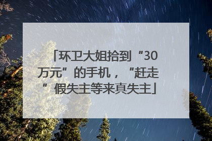环卫大姐拾到“30万元”的手机，“赶走”假失主等来真失主
