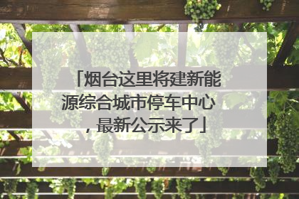 烟台这里将建新能源综合城市停车中心，最新公示来了