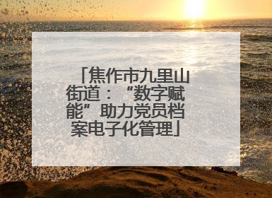 焦作市九里山街道：“数字赋能”助力党员档案电子化管理