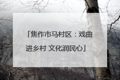 焦作市马村区：戏曲进乡村 文化润民心