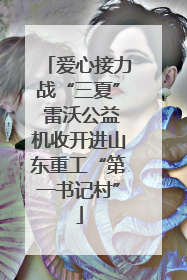 爱心接力战“三夏” 雷沃公益机收开进山东重工“第一书记村”