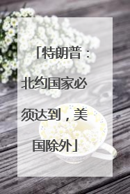 特朗普：北约国家必须达到，美国除外