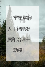 牢牢掌握人工智能发展和治理主动权