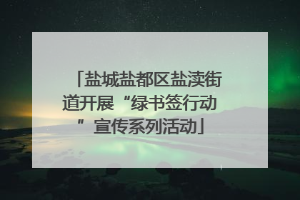 盐城盐都区盐渎街道开展“绿书签行动”宣传系列活动