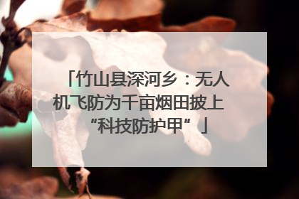 竹山县深河乡：无人机飞防为千亩烟田披上“科技防护甲”