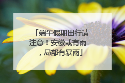 端午假期出行请注意！安徽或有雨，局部有暴雨