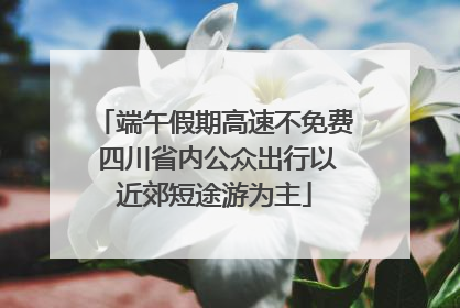 端午假期高速不免费 四川省内公众出行以近郊短途游为主