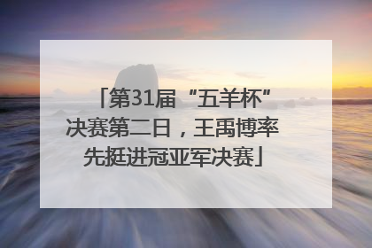 第31届“五羊杯”决赛第二日，王禹博率先挺进冠亚军决赛