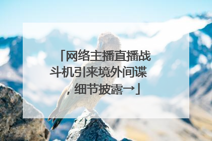网络主播直播战斗机引来境外间谍，细节披露→