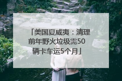 美国夏威夷：清理前年野火垃圾需50辆卡车运5个月