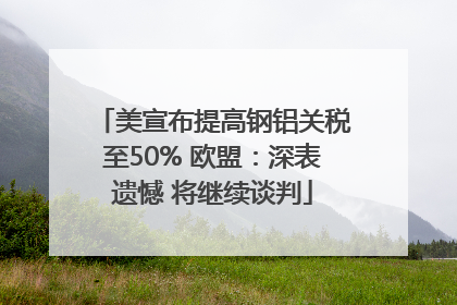 美宣布提高钢铝关税至50% 欧盟：深表遗憾 将继续谈判
