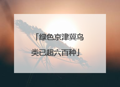 绿色京津冀鸟类已超六百种