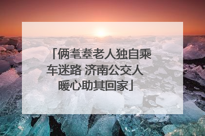 俩耄耋老人独自乘车迷路 济南公交人暖心助其回家
