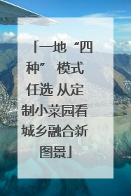 一地“四种” 模式任选 从定制小菜园看城乡融合新图景