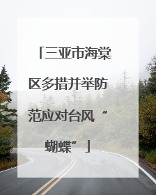 三亚市海棠区多措并举防范应对台风“蝴蝶”