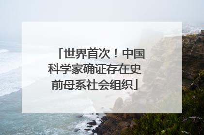 世界首次！中国科学家确证存在史前母系社会组织