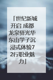 世纪新城开启 成都龙泉驿光华东山学子沉浸式体验72行职业魅力