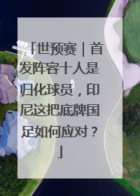 世预赛｜首发阵容十人是归化球员，印尼这把底牌国足如何应对？