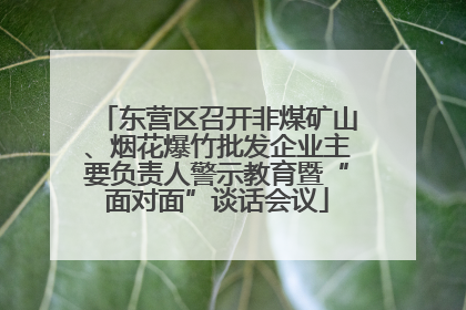 东营区召开非煤矿山、烟花爆竹批发企业主要负责人警示教育暨“面对面”谈话会议