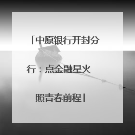 中原银行开封分行：点金融星火 照青春前程