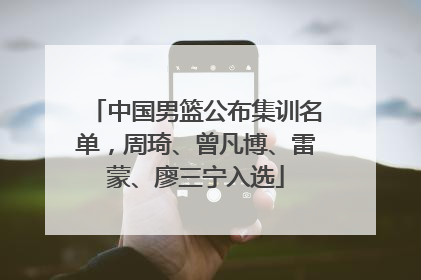 中国男篮公布集训名单，周琦、曾凡博、雷蒙、廖三宁入选