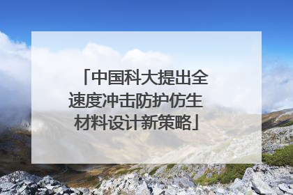 中国科大提出全速度冲击防护仿生材料设计新策略