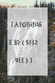 人民币市场汇价（5月29日）