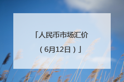人民币市场汇价（6月12日）