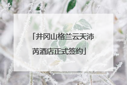 井冈山格兰云天沛芮酒店正式签约