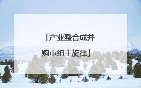 产业整合成并购重组主旋律