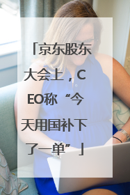京东股东大会上，CEO称“今天用国补下了一单”