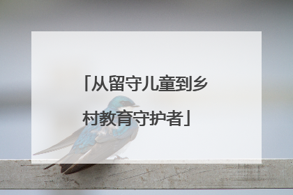 从留守儿童到乡村教育守护者