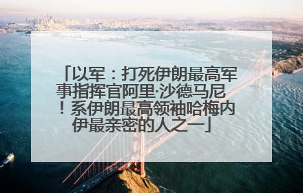 以军：打死伊朗最高军事指挥官阿里·沙德马尼！系伊朗最高领袖哈梅内伊最亲密的人之一