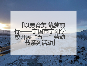 以劳育美 筑梦前行——宁国市宁阳学校开展“五一”劳动节系列活动