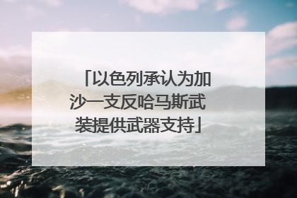 以色列承认为加沙一支反哈马斯武装提供武器支持