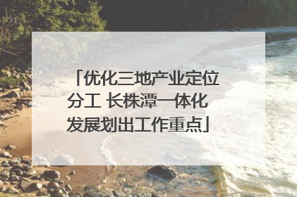 优化三地产业定位分工 长株潭一体化发展划出工作重点