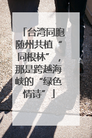 台湾同胞随州共植“同根林”，那是跨越海峡的“绿色情诗”