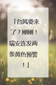 台风要来了？刚刚！瑞安连发两条黄色预警！