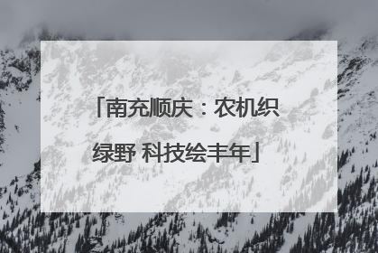 南充顺庆：农机织绿野 科技绘丰年