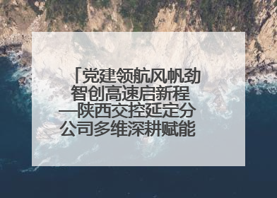 党建领航风帆劲 智创高速启新程—陕西交控延定分公司多维深耕赋能运营管理新跨越